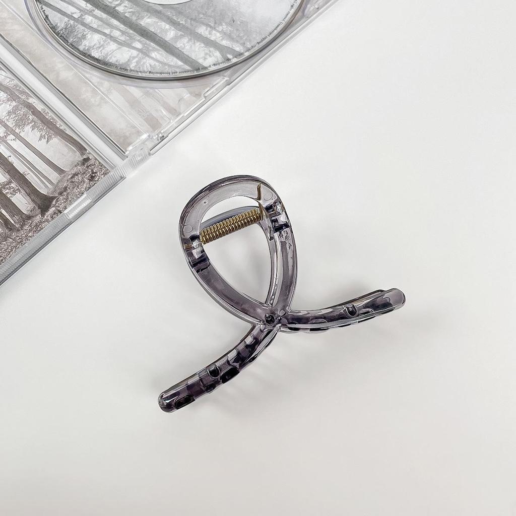 Transparent Gray Large Claw Clip - High-End Korean Hair Accessory for Women's Updos