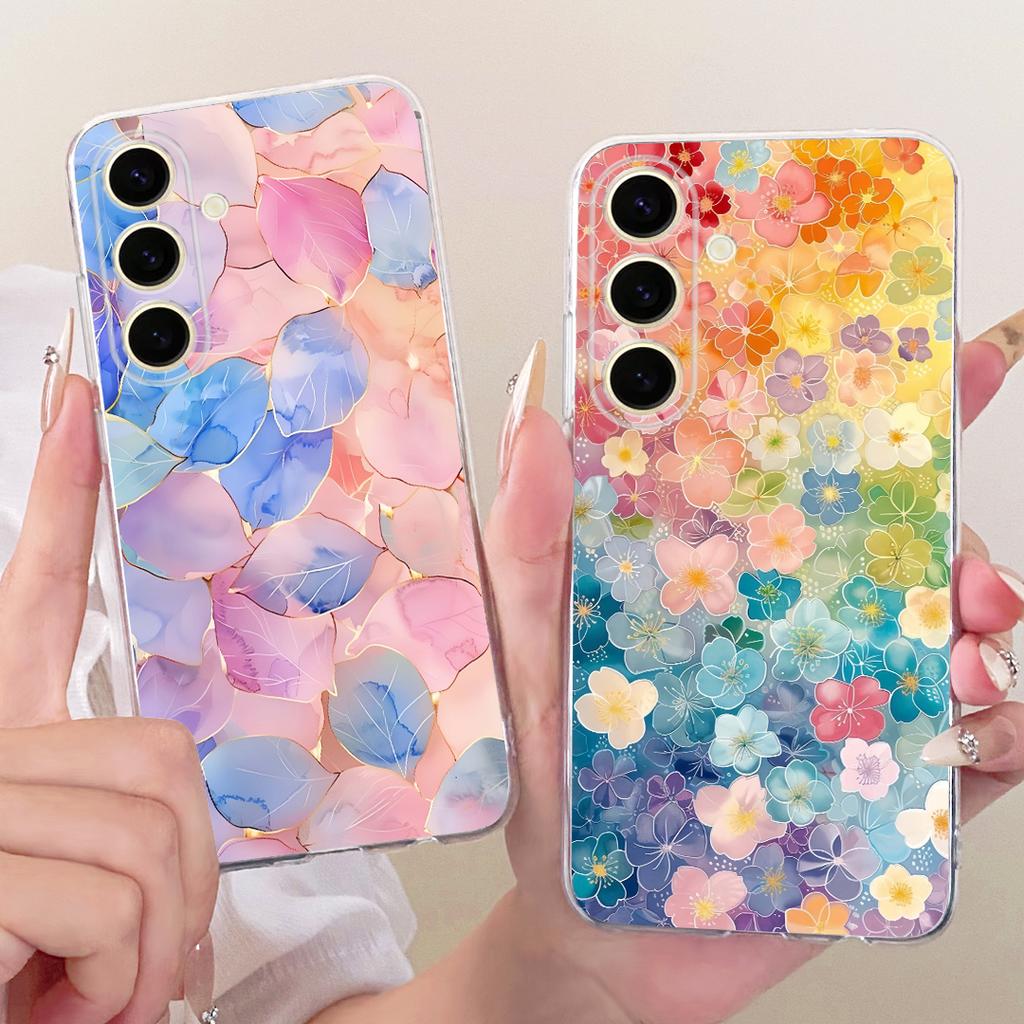 For Samsung Galaxy S25+ S25 2026 Cute Flower Butterfly Cat Painted Case For Samsung S25 5G S25Plus Soft Silicone TPU Phone Cases