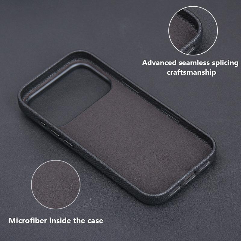 High Texture Business Sle Genuine Leather Case For IPhone 17 Pro Max 17 Air 17 Pro Skin-friendly Magnetic Charge Anti-Drop Cover