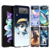 Harte PC-Handyhülle Für Samsung Galaxy Z Flip 6 5 4 Schwarze Hülle Für Galaxy Z Flip 3 Faltbare Stoßfeste Capas Taschen Wal Springt