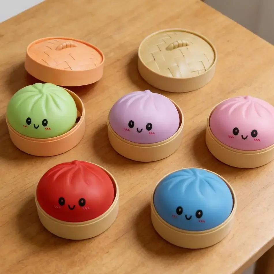 Colorful dumpling squishies Stress Balls Reusable Low Rebound Decompression Toys Dough Ball Unique Home Decoration Gifts New