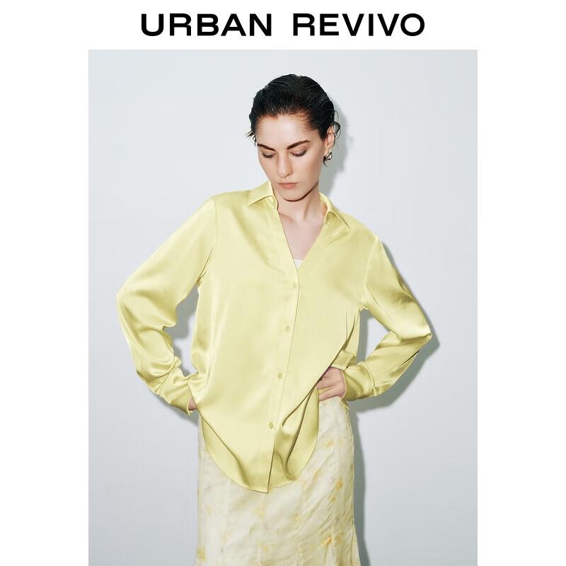 UR Women's 2025 Autumn Single-Breasted Satin Blouse