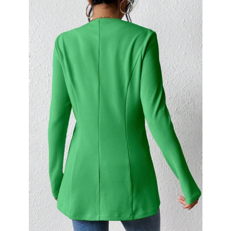 DAFIFY Women's Fashion Casual Solid Color Print Autumn Winter Long Sleeve Jackets & Coats