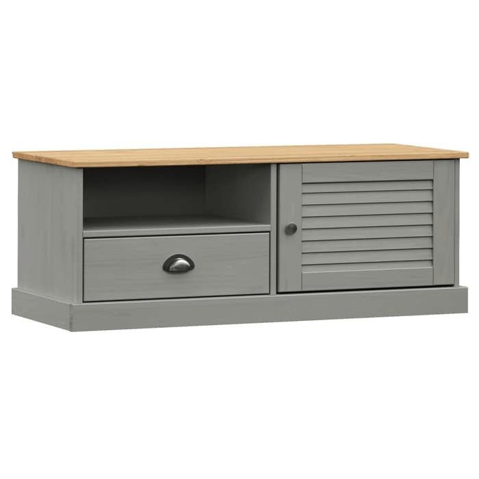 VidaXL Meuble TV VIGO gris 106x40x40 cm bois massif de pin 353177