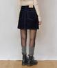 Deketeuumeon [Velvet Denim] Velvet Mini Skirt Dcsk007Dblue