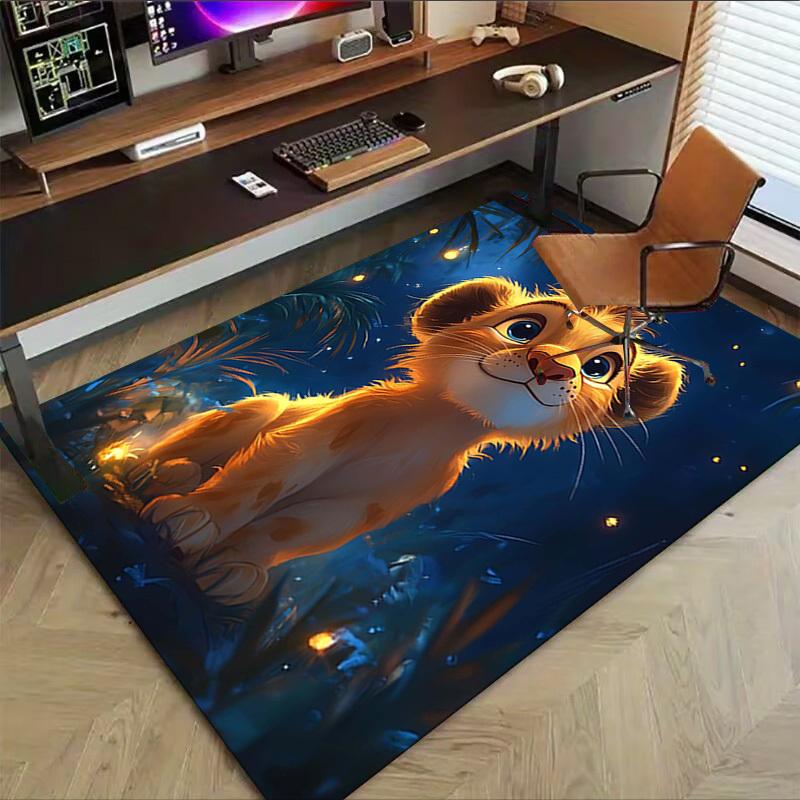 1PC Lion Cub Night Extra Large Non-Slip Floor Carpet, Office, Family, Bedroom, Studio - Large Area RugJ0386