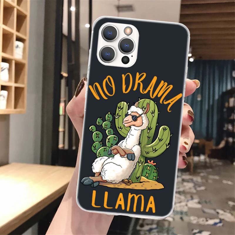 Lama Llama Alpacas Soft Phone Case For iPhone 16 15 14 13 12 11 Pro Max X XR XS 7 Plus 8 + SE 2020 Pattern Customized Cover 14 1