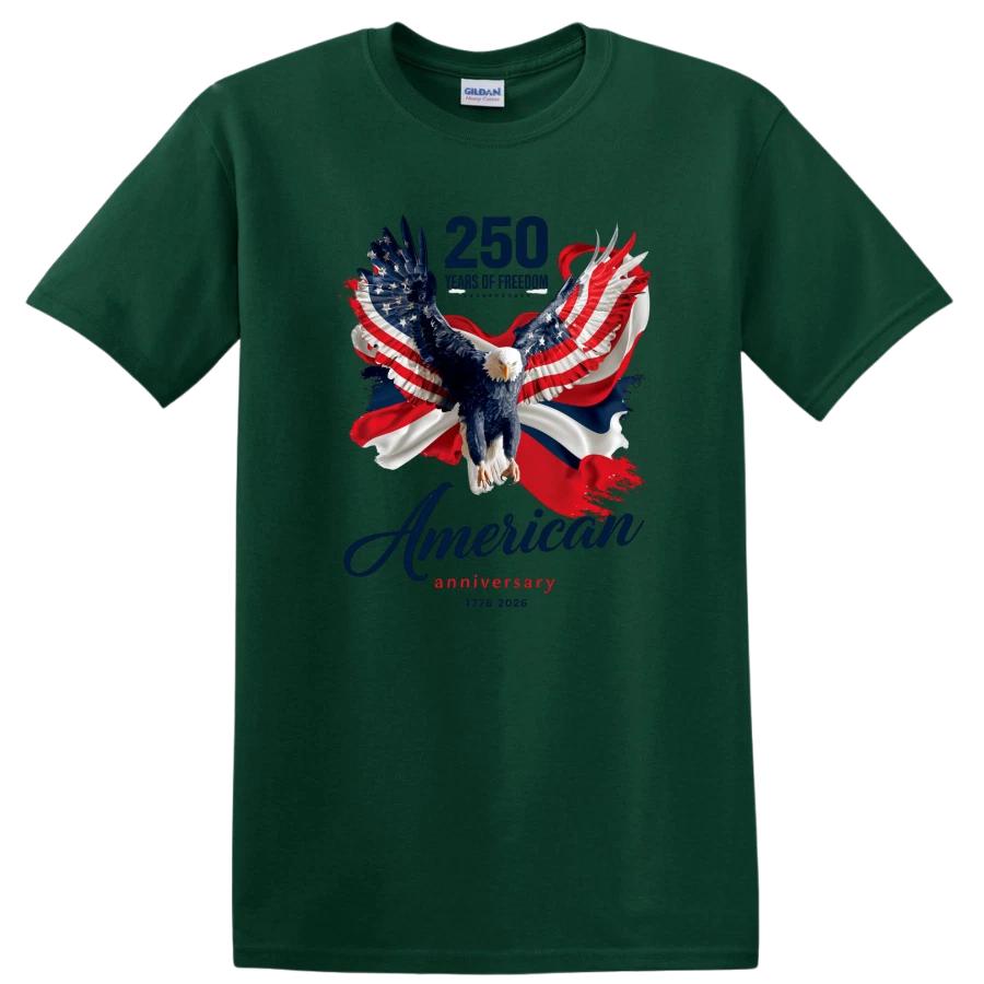 Bald Eagle Freedom T Shirt 1776 2026 American Flag 250th Anniversary Retro Tee XS