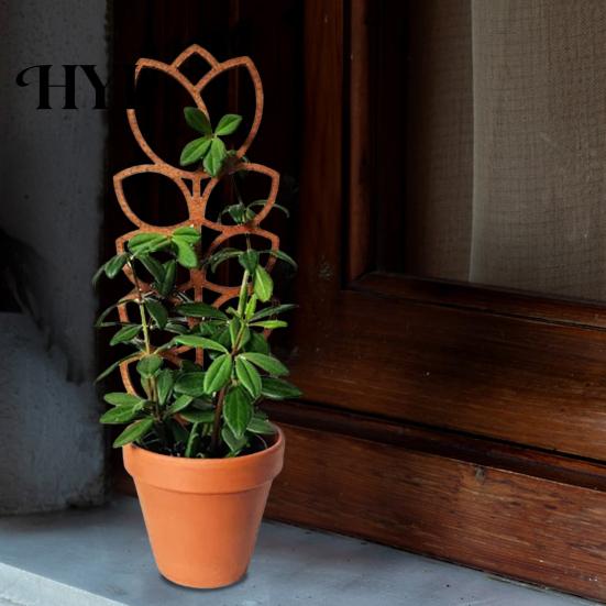 Easy Install Plant Stand Wood Bracket Leaf Shape Trellis Vine Healthy Growth Support Installation Multifunctional Holder