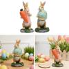 Mini Rabbit Figurine Resin Animal Sculpture Centerpiece for Porch Home Flowerbed Holiday Decor Items