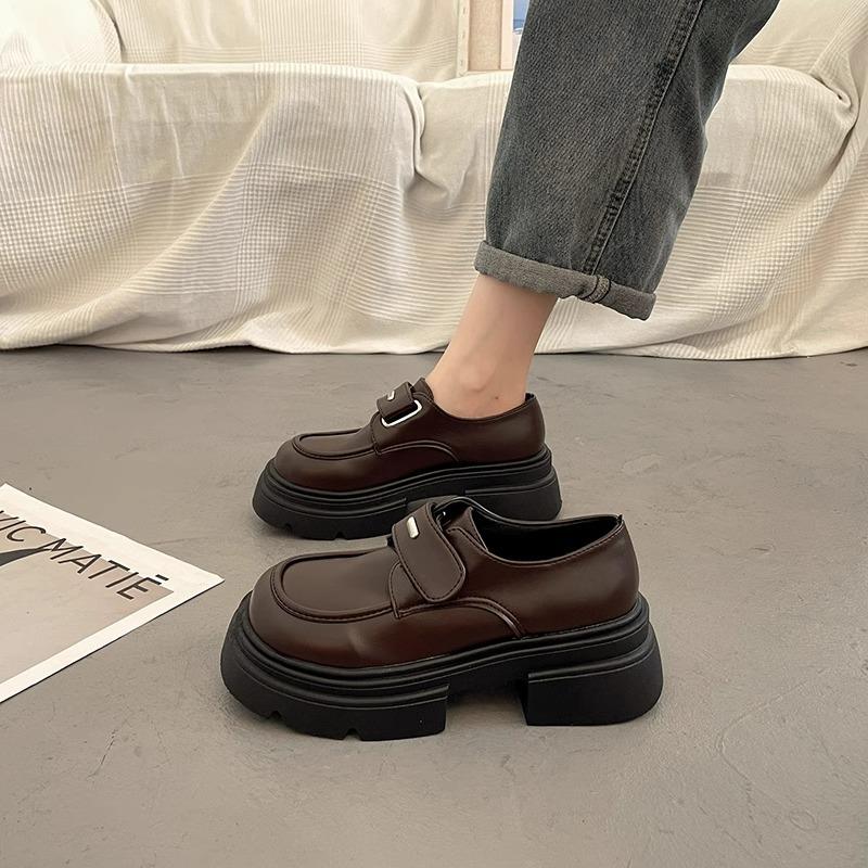 

Платформа маленькие кожаные туфли женские Мэри Джейн одинарные туфли оптом новые весна и осень черный дизайн лоферы 40 коричневый