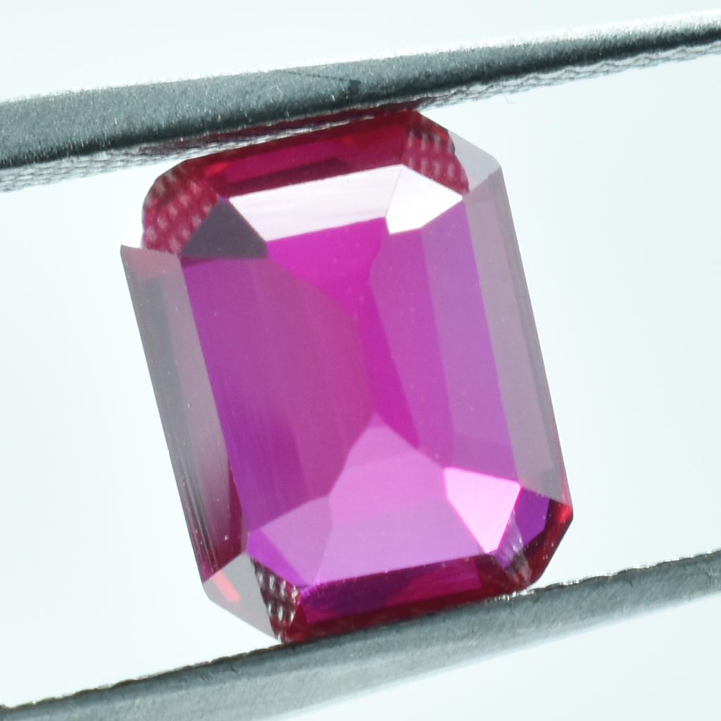 Natural Red Ruby Loose Gemstone Emerald Shape 4.80 ct for Jewelry Making and Gem Collections