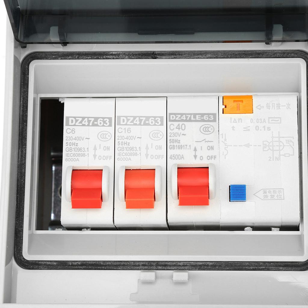 2-Wege-Verbrauchereinheit für Garage und Wohnwagen, 40 A, 30 mA, RCD, 2 MCB, 6 A, 16 A