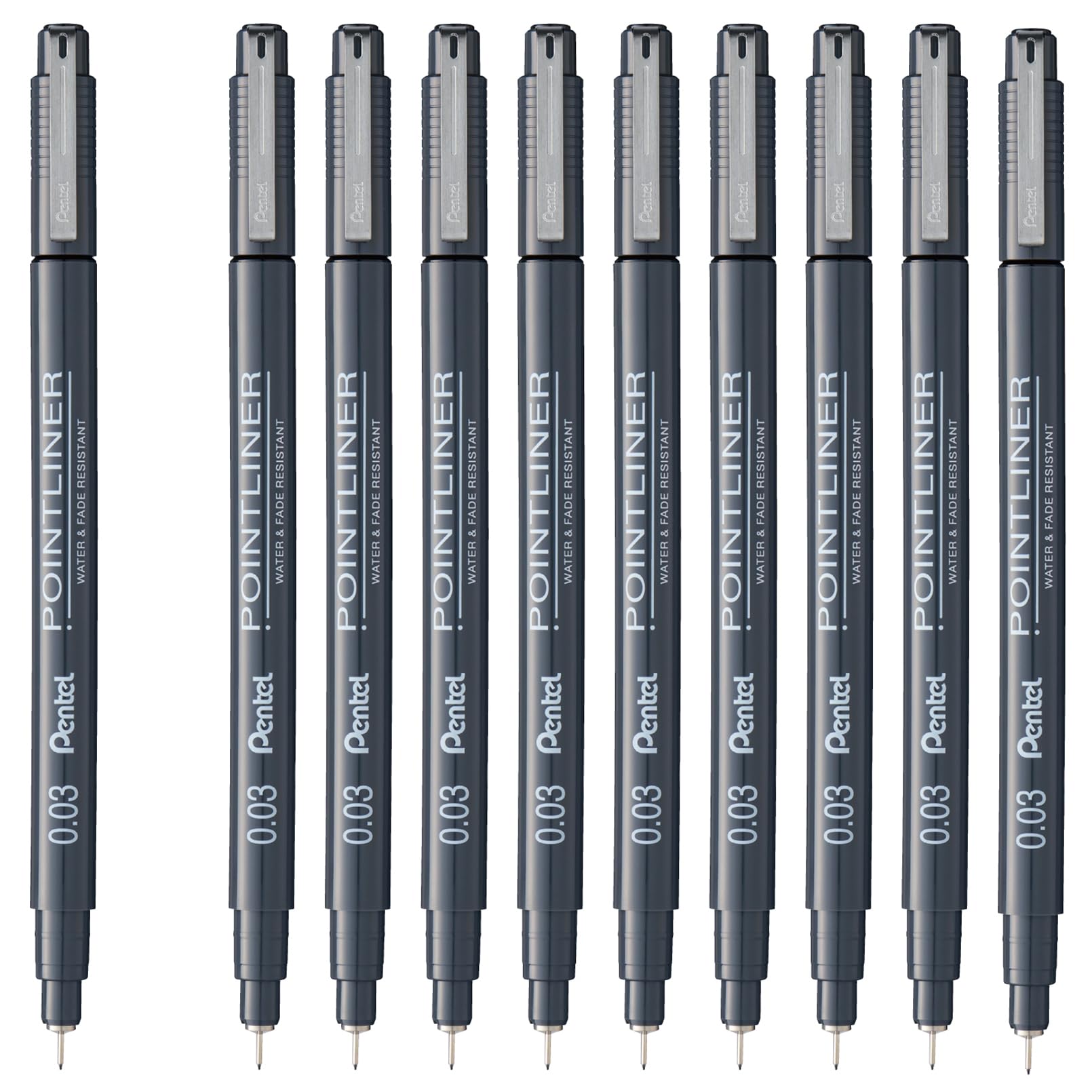 

Ручка Pentel Point Liner 10 на водной основе, 0,03 мм, Черный, Ручки, S20P-03AD(10)