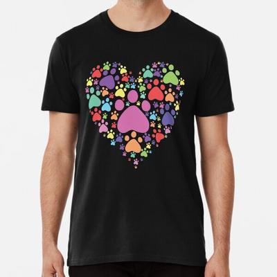 Herz Pfotenabdruck Hund Katze Liebhaber Valentinstag S bis 5XL Hergestellt in der AU/USA T-Shirt