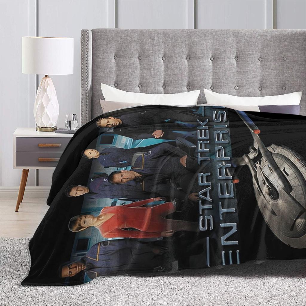 Stars Treks Enterprise Crew  Blanket Quality Soft  Throw Blanket Winter Airplane Travel Outdoor Pattern Bedspread