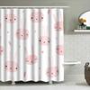 Cute Pink Rabbit Shower Curtain: Adorable Animal Print Waterproof Bathroom Decor For Kids Girl Baby Nursery Room White (180X240C