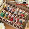 16Pcs Cartoon Wooden Elk Ornament 2D Colorful Wooden Ornament  Door Hanging