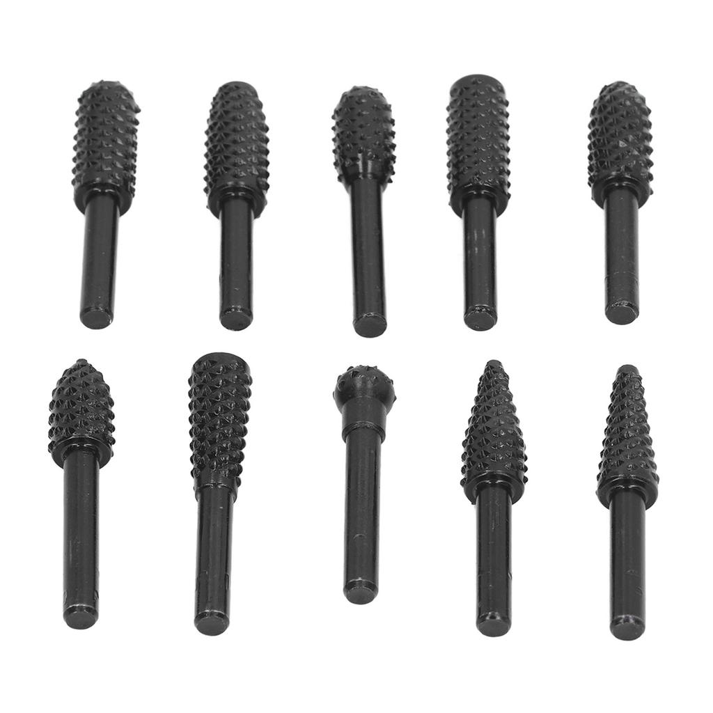 Hartmetallfräser-Set 14in Schaft Doppelverzahnung Druckluftschleifer Rotationswerkzeug Raspelaufsätze Holzschnitzzubehör