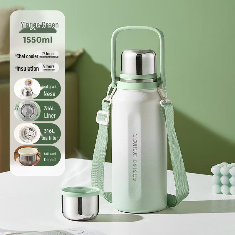 WUSHENGWU 316L Stainless Steel Portable Water Bottle