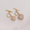 14K Gold-Filled Ribbon Pendant: Peach Heart & Star with Micro-Paved Zirconia OT Buckle DIY Bracelet & Necklace Clasp