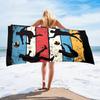 1pc Large Microfiber Beach Towel - Quick-Dry, Lightweight & Sand-Free, Absorbent Soccer Players Print Design, Portable Compact