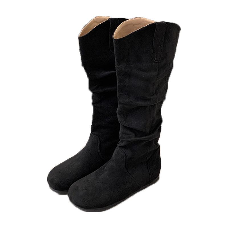 Niche retro style thick heel thin short boots women's 2025 new summer versatile height increase small high heel medium boots