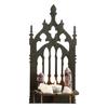 Black Gothic Throne Shape Wall Shelf Solid Wood Hollowout Wall Mounted Display Rack With Multipurpose Use Home Decors