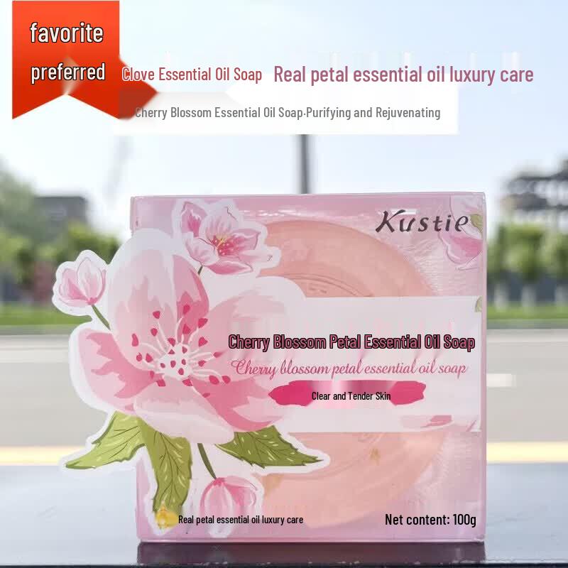 Kustie Cherry Blossom Petal Essential Oil Soap