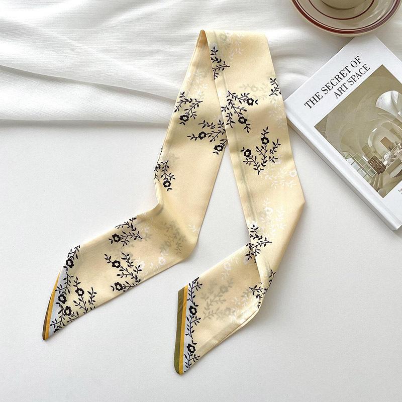 New Luxury Brand Model Small Silk Scarf Women Hair Band Bag Handbag Handle Ribbon Scarf Band Neck Scarves Neckerchief