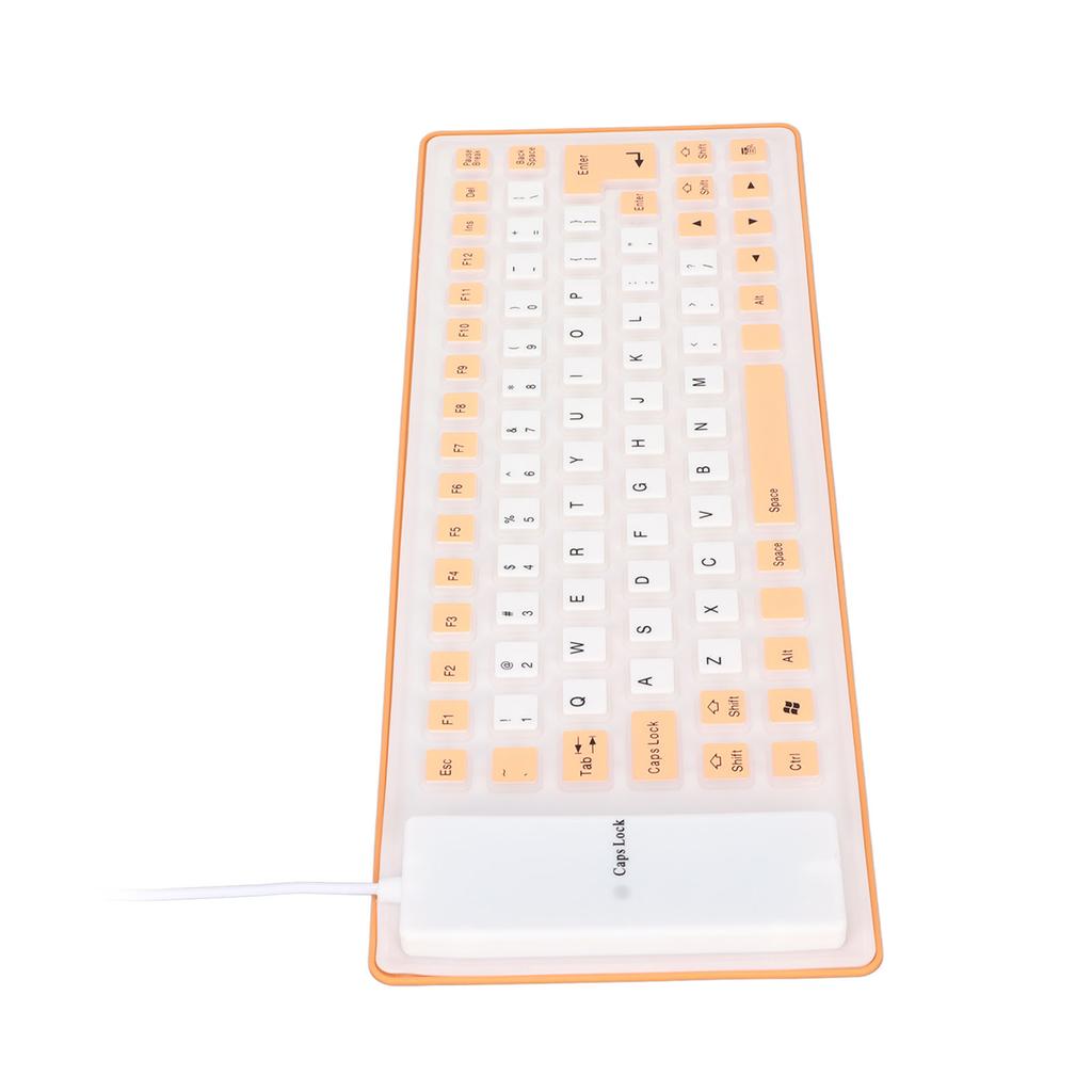 Silicone Keyboard Fully Sealed Design Lightweight Portable Silent Soft Comfortable USB Wired Silicone Keyboard for PC