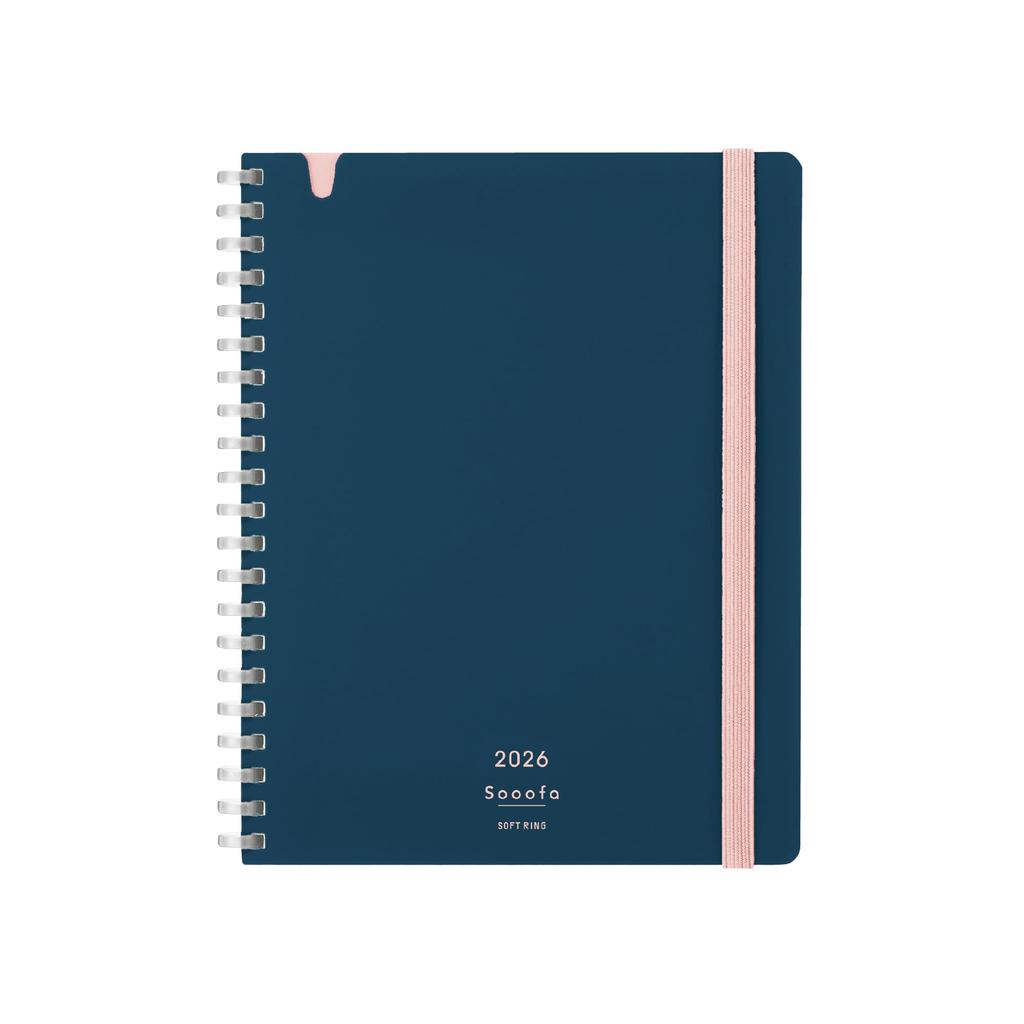 KOKUYO Sooofa Diary 2026 Soft Ring Monthly Block B6 Modified Navy Starts December 2025 (Ni-SSMNDB-B6-26) -