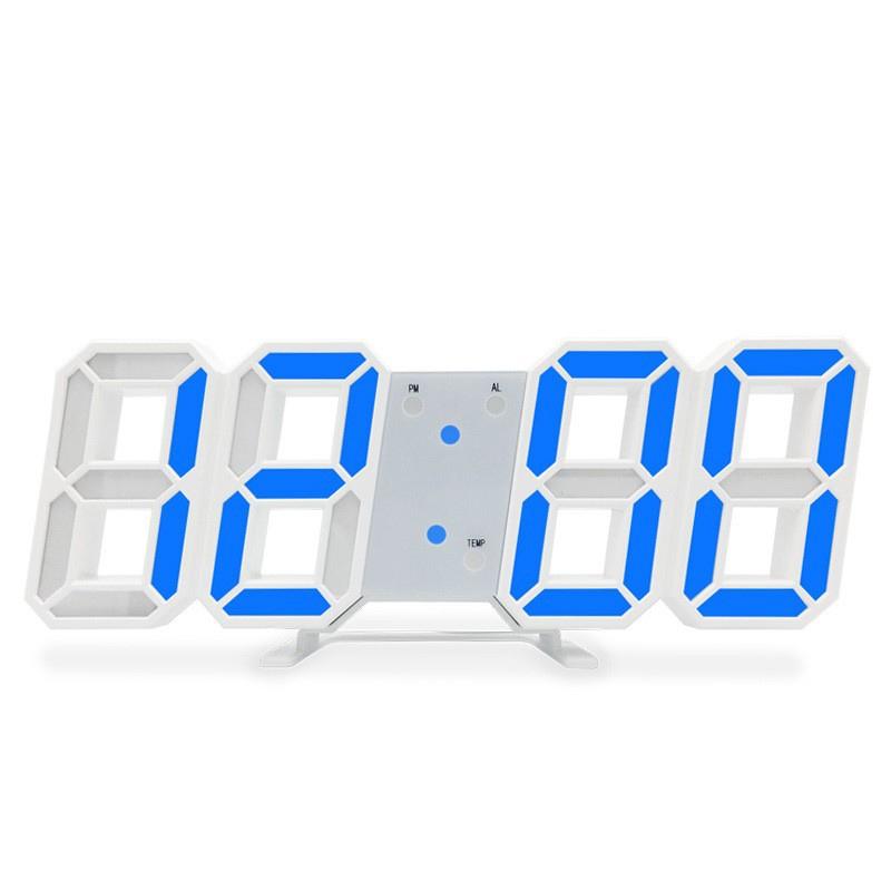 3D Digital Alarm Clock Creative Office 3D Luminous LED Wall Clock Simple Japanese Electronic Clock KTY