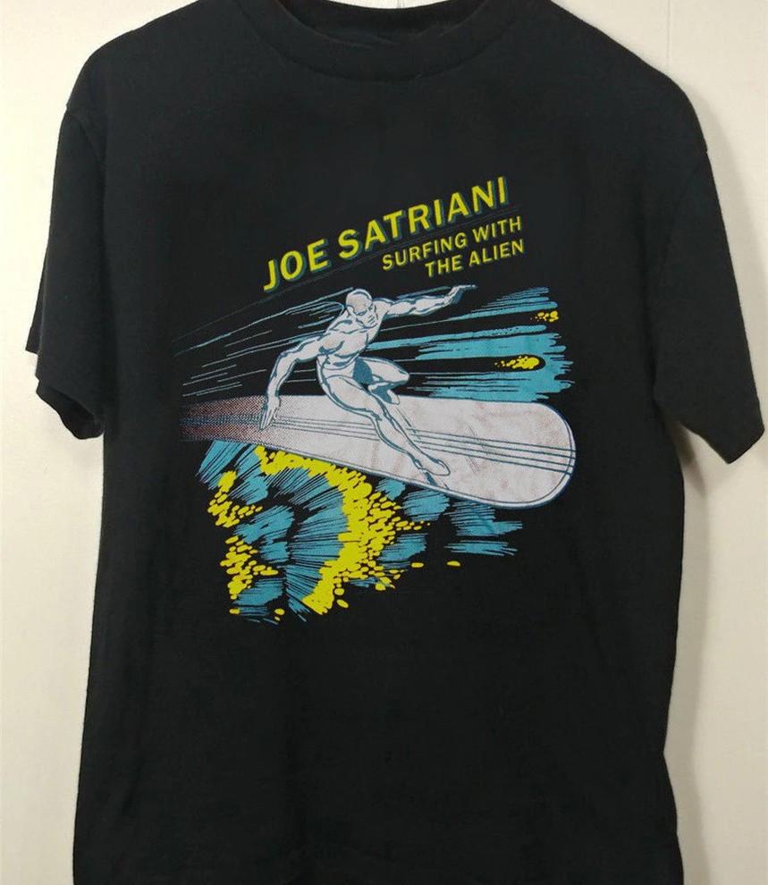 26 Joe Satriani Silver Surfer Surfing With Alien Black Men T-Shirt Size S-234XL Unisex T-Shirt XXL
