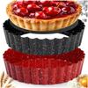 12 Cm Tart Pans - Set of 2 - Removable Bottom - Non-stick Coating - Carbon Steel - Ideal Quiche Dessert