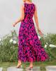 2026 V-Neck Sleeveless Print Dress with Elastic Waist - European & American Style
