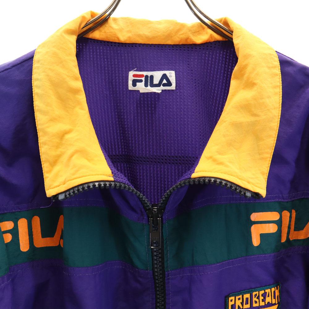 Fila 90s Old USA Made Nylon Jacket M Purple Mesh Lining Men's Used