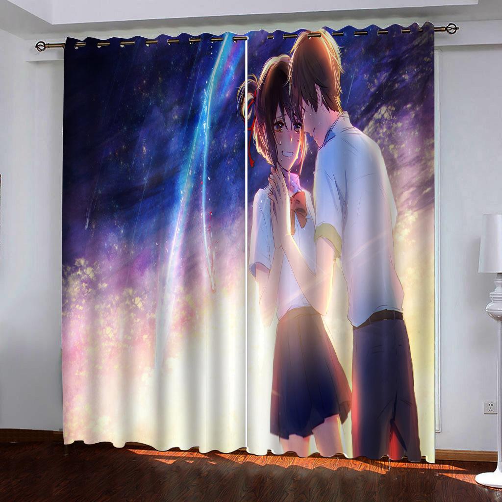 

Makoto Shinkai Your Name Curtain Cartoon Anime 3D Digital Printing High Density Blackout 140*100