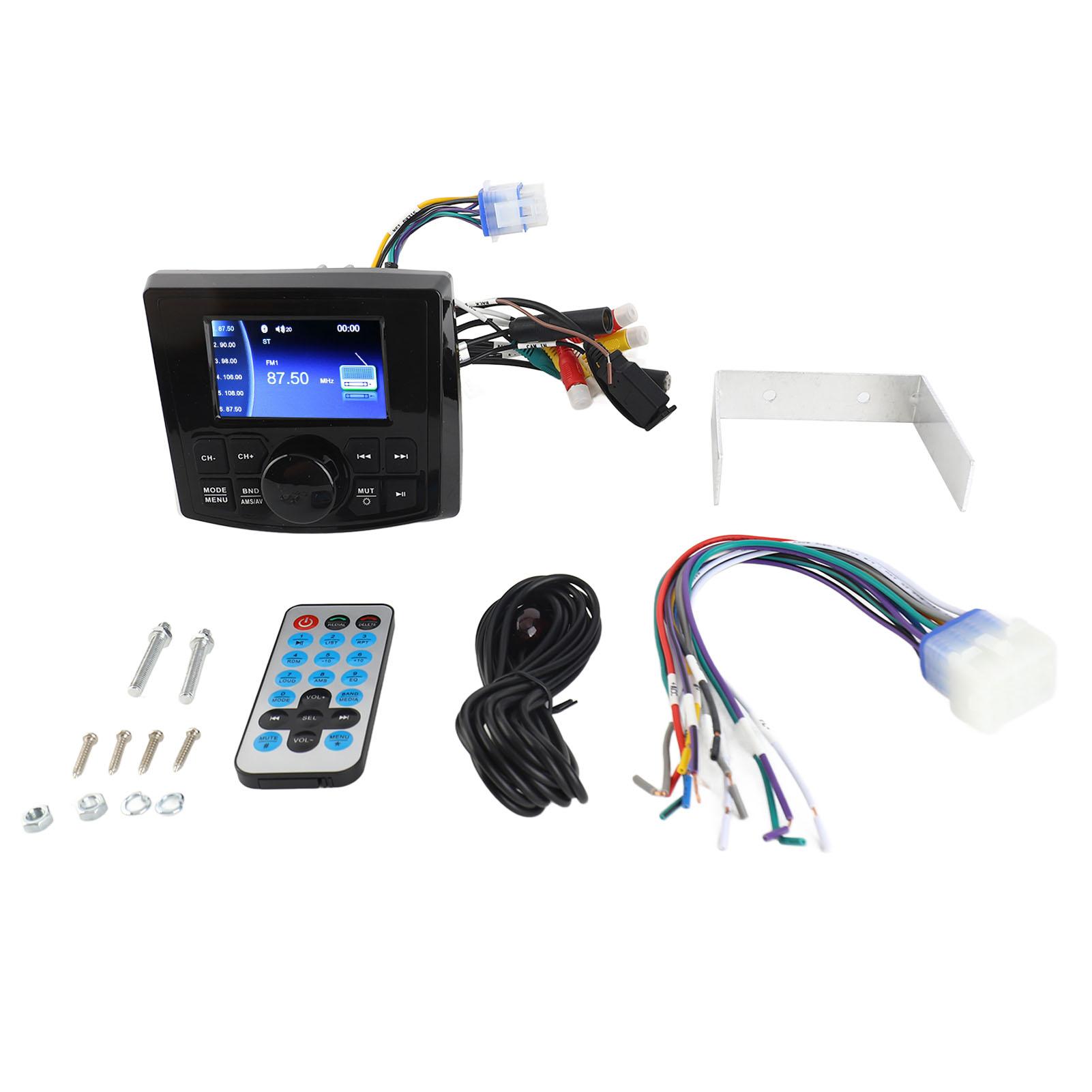 DC12V Bluetooth MP5 Player Water Proof MultiFunctional Marine Audio Player with Touch Screen for Boats Yachts RVs Trucks