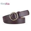Round buckle PU leather belt women's jeans all-match decorative belt