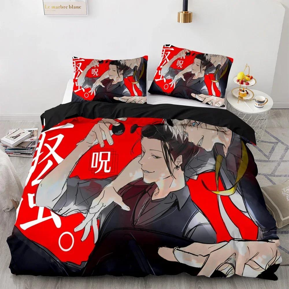 Comforter Anime Jujutsu Kaisen Bedding Set 3D Printed Suitable For Bedroom Kids Home Textile