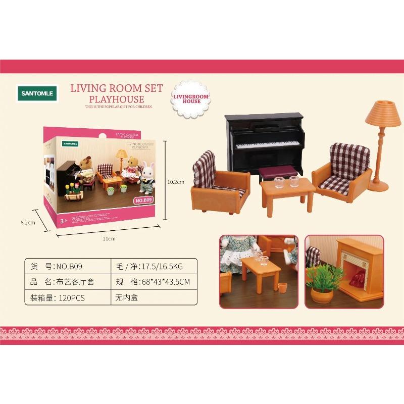 Forest Animal 1/12 Dollhouse Furniture Bedroom Kitchen Bathroom Set Miniature Simulation Dolls Accessories DIY Toys Girls