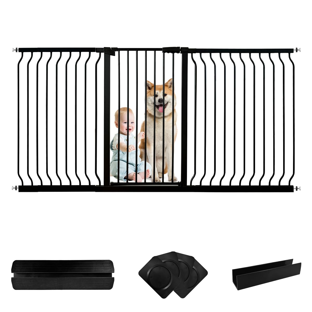 

RAKU Pet Dog Высота Baby Установка Ширина Натяжение Передняя и задняя Автоматическое открытие Двойной Легко Без сверления Предотвращение побега Установка ограждения Ширина Ворота,