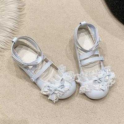 Spring New Round Head Thick Sole Mary Jane Small Leather Shoes Lolita Bow Design Sense Single Shoes
