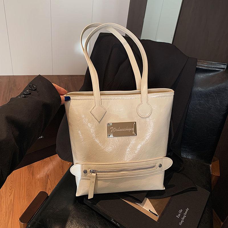 

Модная трендовая девушка осень новая сумка-тоут большой вместимости на плечо высококлассная сумка под мышкой белый