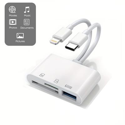 4-in-1 USB TF Flash Drive Type-C Mobile Storage OTG Photo Disk U-drive File SD/TF Card Reader with Type-c,multi-function OTG Adapter Plug In and Play