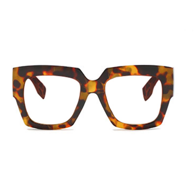 Classic Vintage Square Women'S Reading Glasses Light Blocking Transparent Oversized Glasses Trendy Sexy Leopard Female Eyewear
