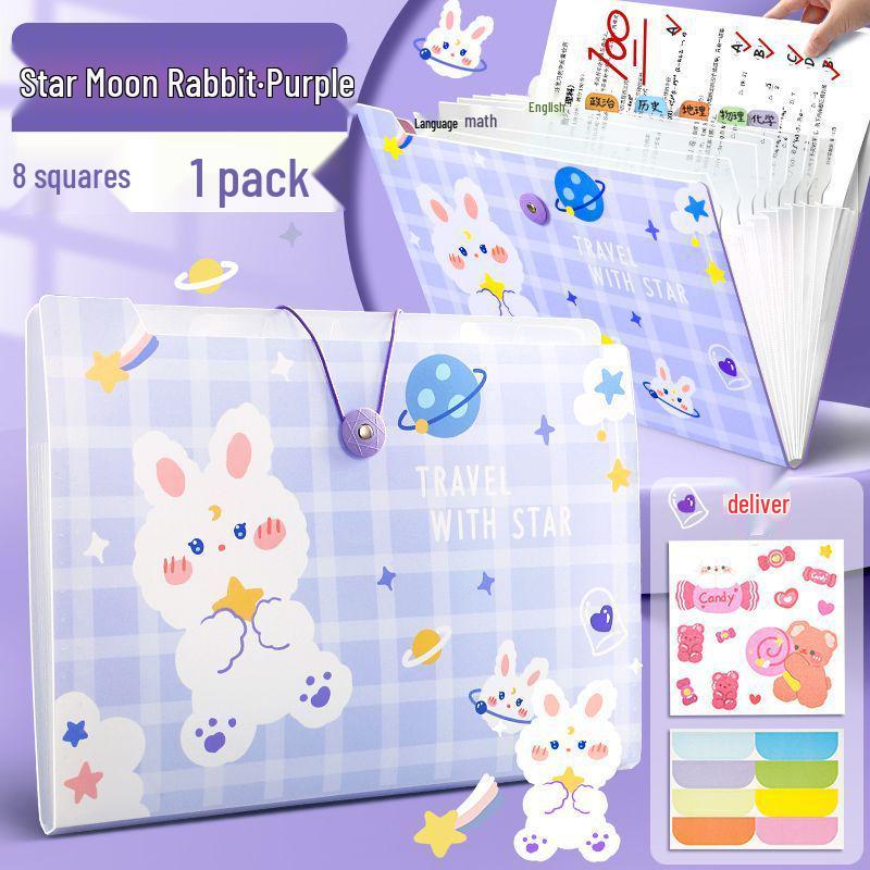 Large-Capacity A4 Accordion Folder: Multi-Layer Student Test Paper Organizer & Subject File Bag