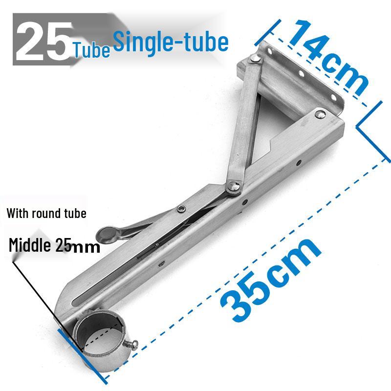 Foldable Outdoor Wall-Mounted Stainless Steel Clothes Drying Rod with Triangle Support Frame