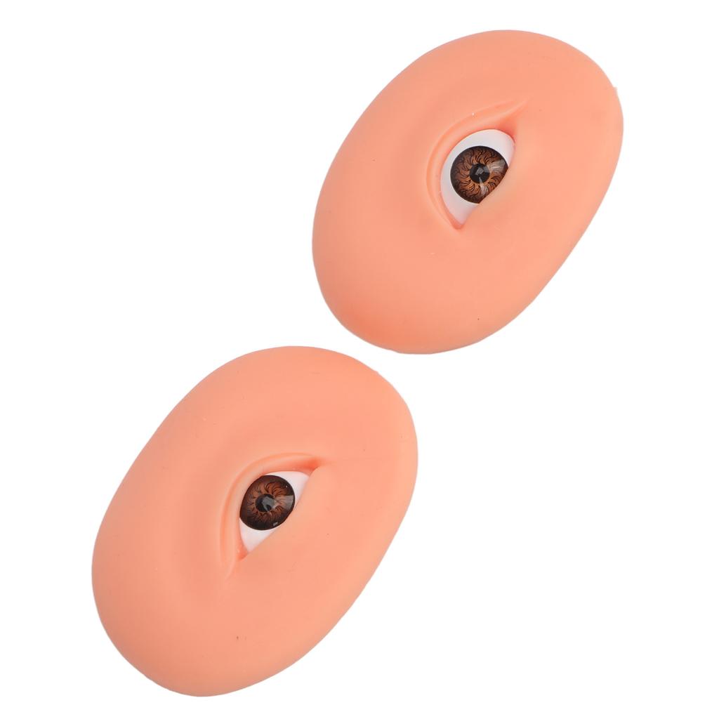 Eyebrows Microblading Eye Model Soft Silicone Eyeshadow Makeup Practice Eyes Board Dark Skin Color